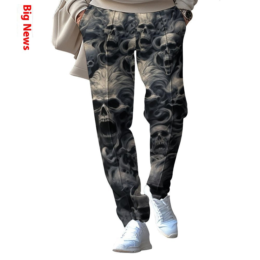 Men's Fashion Casual Patchwork Printed Trousers