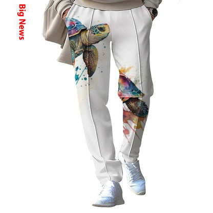 Men's Fashion Casual Patchwork Printed Trousers