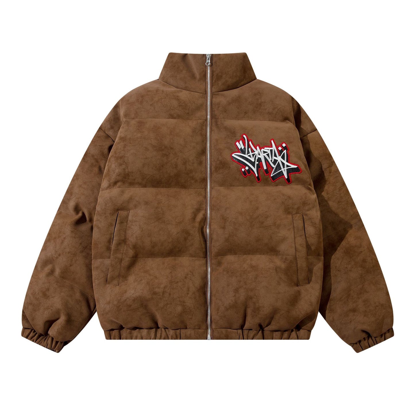 Street Letters Embroidered Cotton-padded Jacket