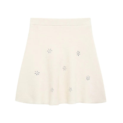 Women's Fashion High Waist Knit Mini Skirt