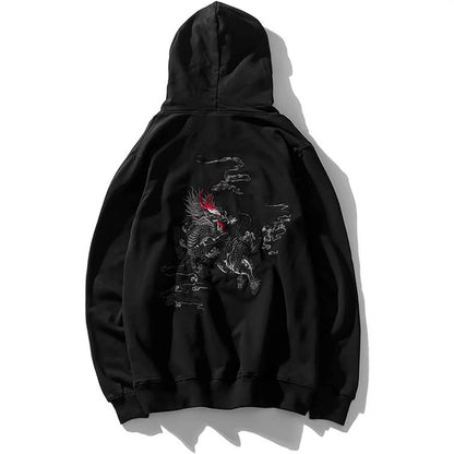 Sweater Men's Dragon Printed Heavy Pattern Hoodie