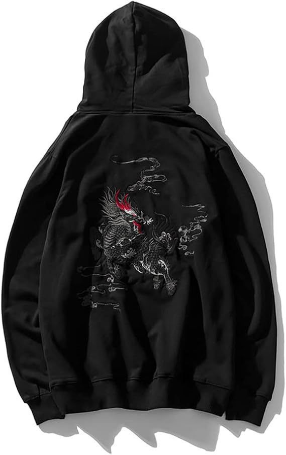 Sweater Men's Dragon Printed Heavy Pattern Hoodie